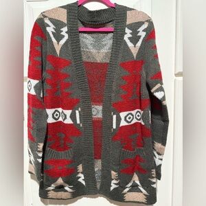 Aztec print cardigan